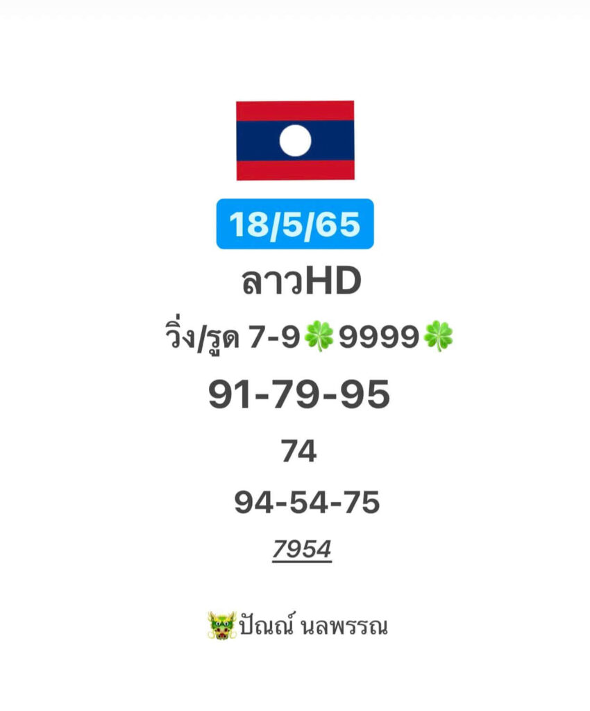 แนวทางหวยลาว 18/5/65 ชุดที่ 12