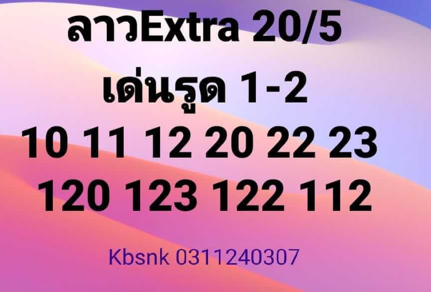 แนวทางหวยลาว 20/5/65 ชุดที่ 19