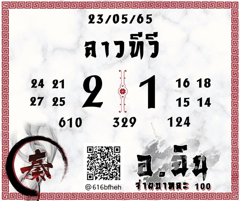 แนวทางหวยลาว 23/5/65 ชุดที่ 14