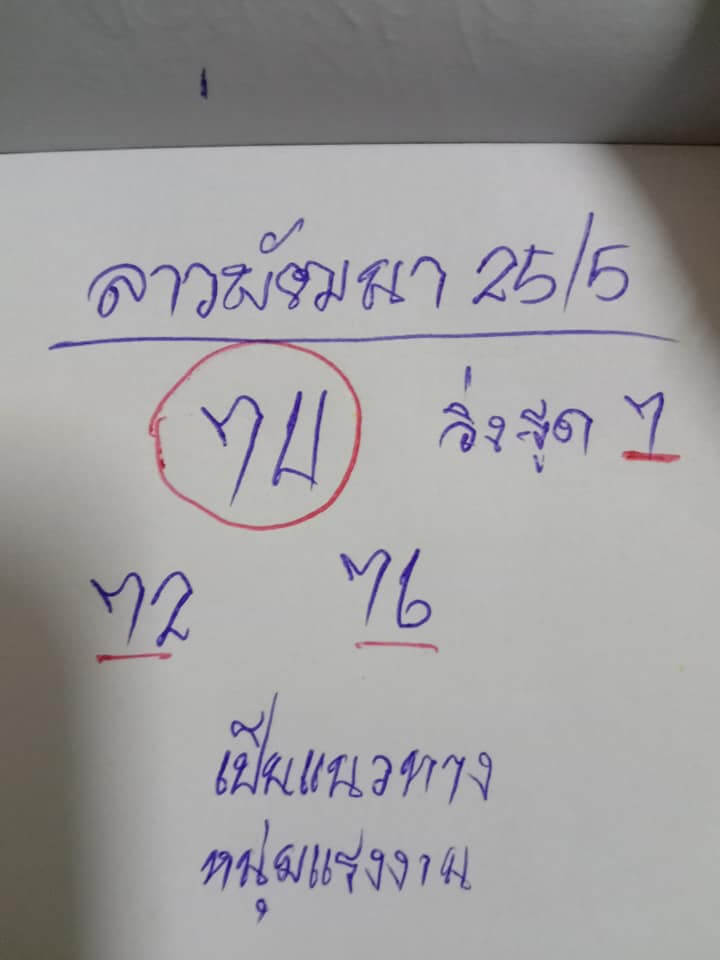 แนวทางหวยลาว 25/5/65 ชุดที่ 4