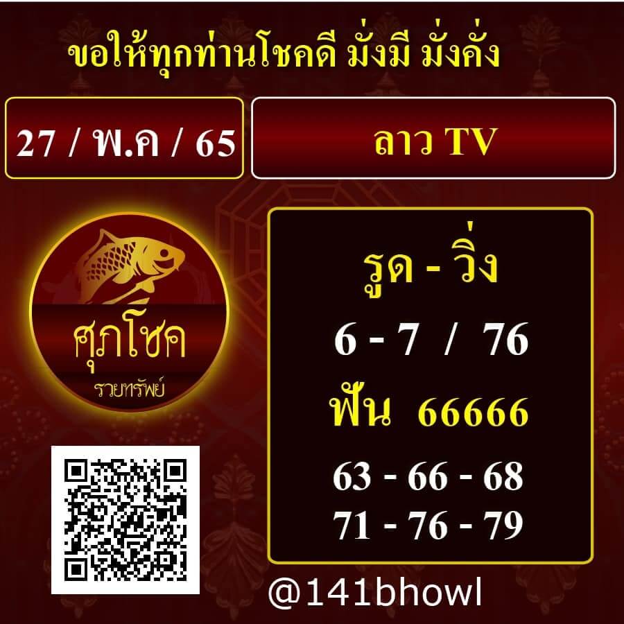 แนวทางหวยลาว 27/5/65 ชุดที่ 6