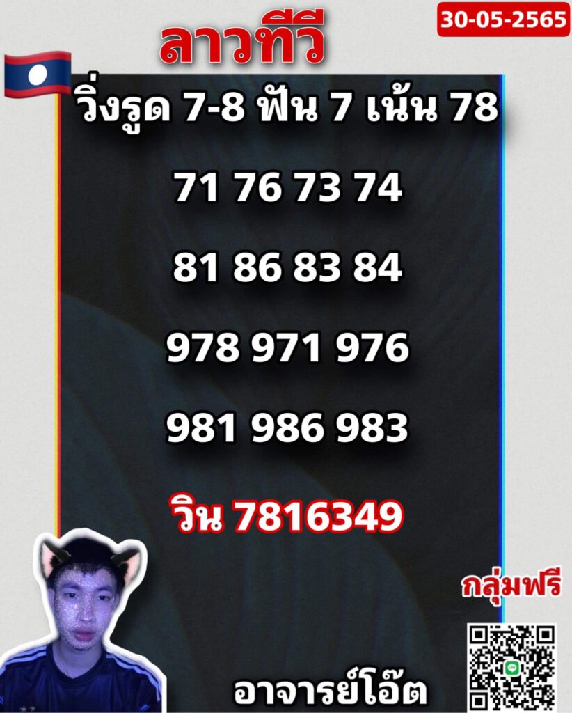 แนวทางหวยลาว 30/5/65 ชุดที่ 4