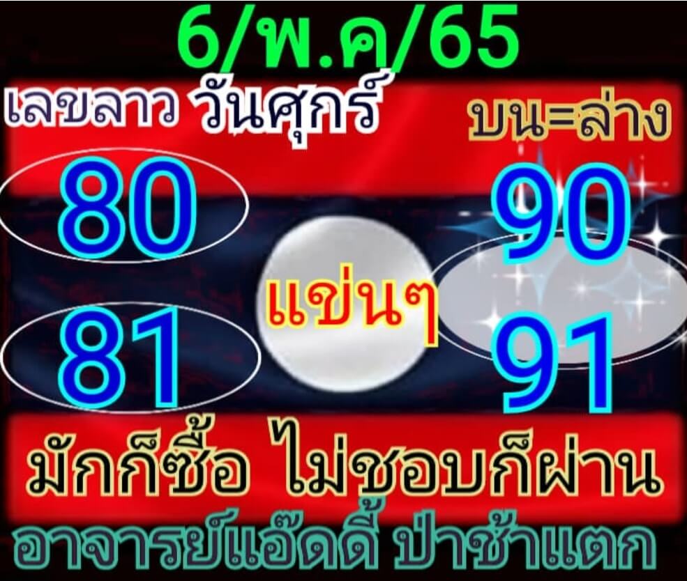 แนวทางหวยลาว 6/5/65 ชุดที่ 13