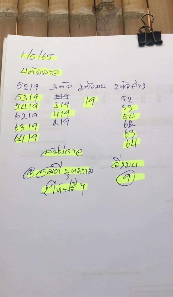 แนวทางหวยลาว 6/5/65 ชุดที่ 7