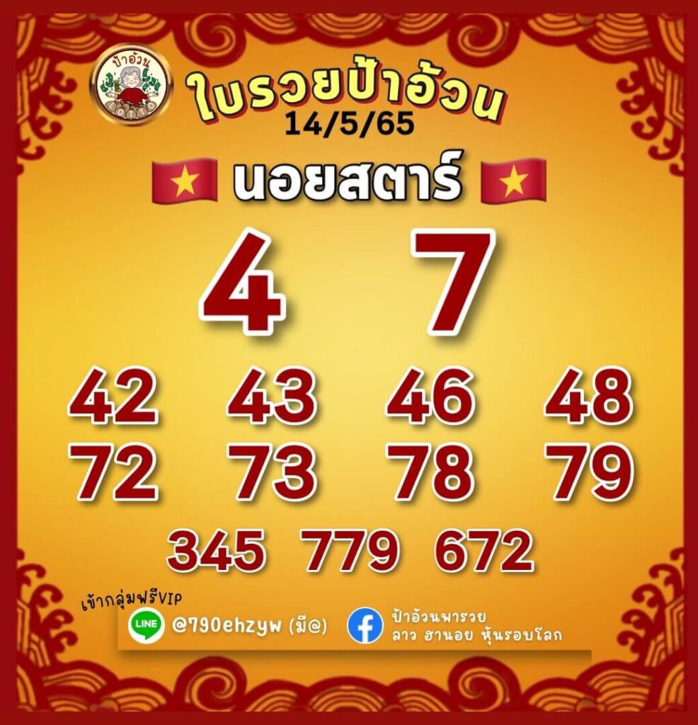 แนวทางหวยฮานอย 14/5/65 ชุดที่ 10