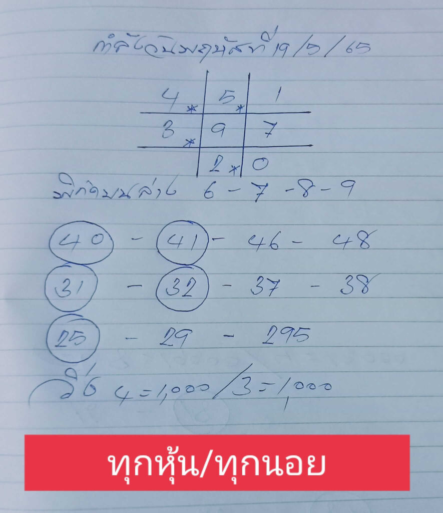 แนวทางหวยฮานอย 19/5/65 ชุดที่ 3