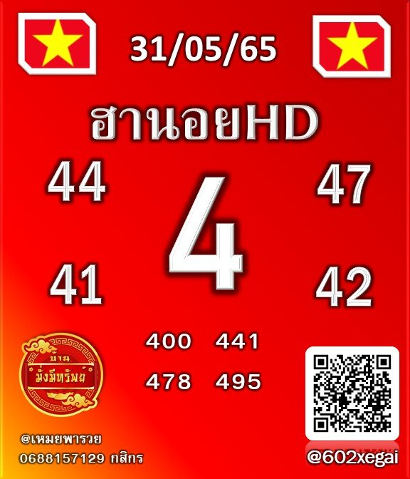 แนวทางหวยฮานอย 31/5/65 ชุดที่ 12