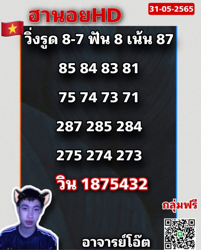 แนวทางหวยฮานอย 31/5/65 ชุดที่ 6