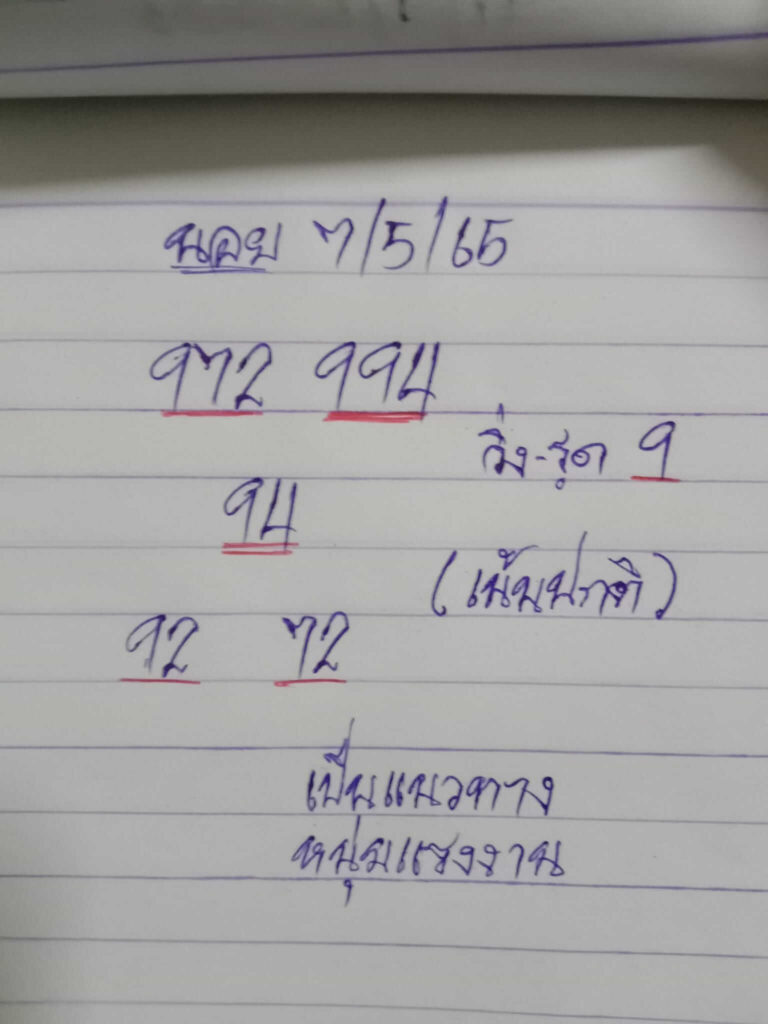 แนวทางหวยฮานอย 7/5/65 ชุดที่ 10