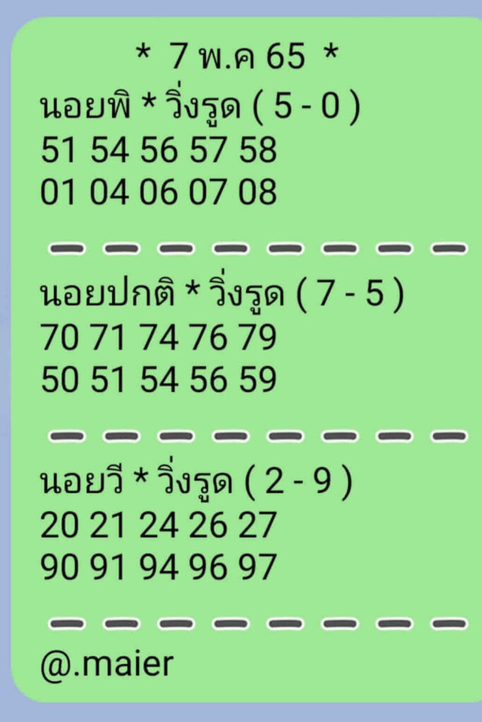 แนวทางหวยฮานอย 7/5/65 ชุดที่ 7