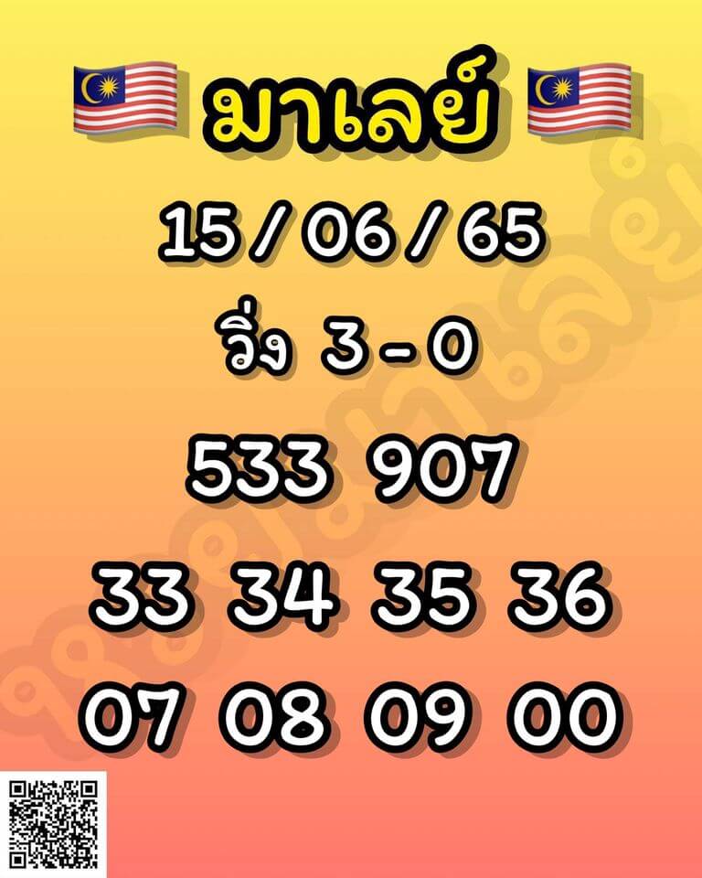 แนวทางหวยมาเลย์ 15/6/65 ชุดที่ 13