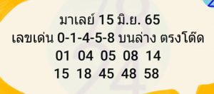 แนวทางหวยมาเลย์ 15/6/65 ชุดที่ 18