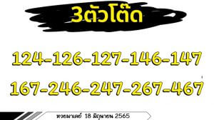 แนวทางหวยมาเลย์ 18/6/65 ชุดที่ 19