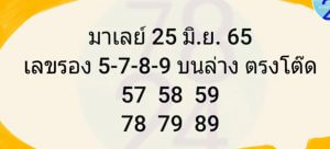 แนวทางหวยมาเลย์ 25/6/65 ชุดที่ 17