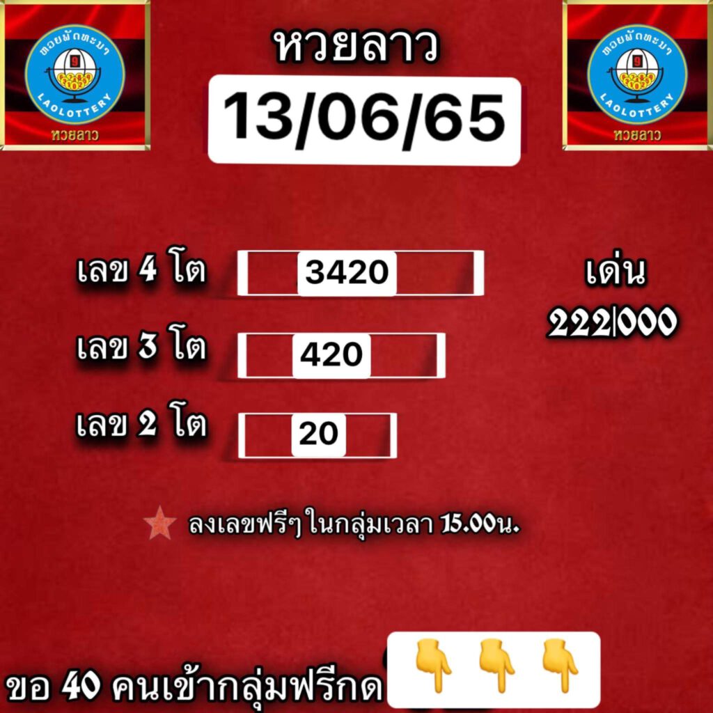 แนวทางหวยลาว 13/6/65 ชุดที่ 5