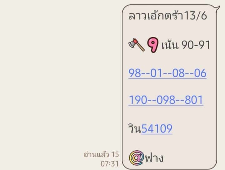 แนวทางหวยลาว 13/6/65 ชุดที่ 7