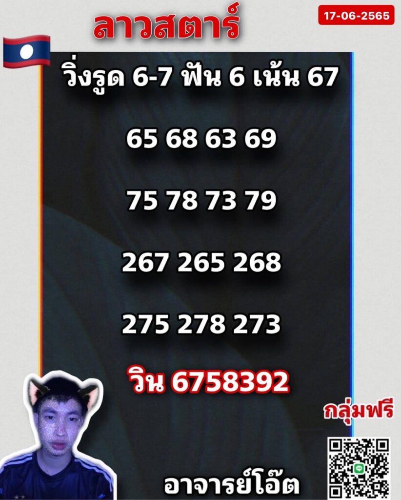 แนวทางหวยลาว 17/6/65 ชุดที่ 7