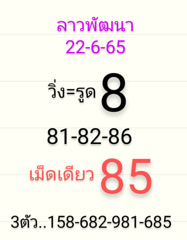 แนวทางหวยลาว 22/6/65 ชุดที่ 12