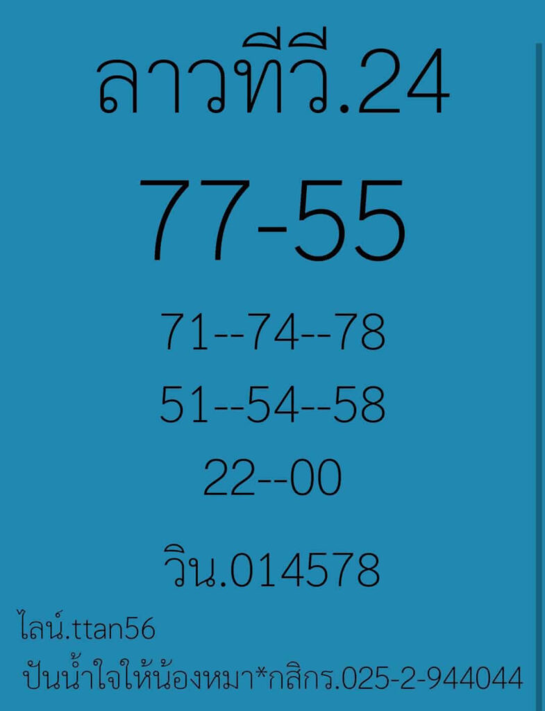 แนวทางหวยลาว 24/6/65 ชุดที่ 7