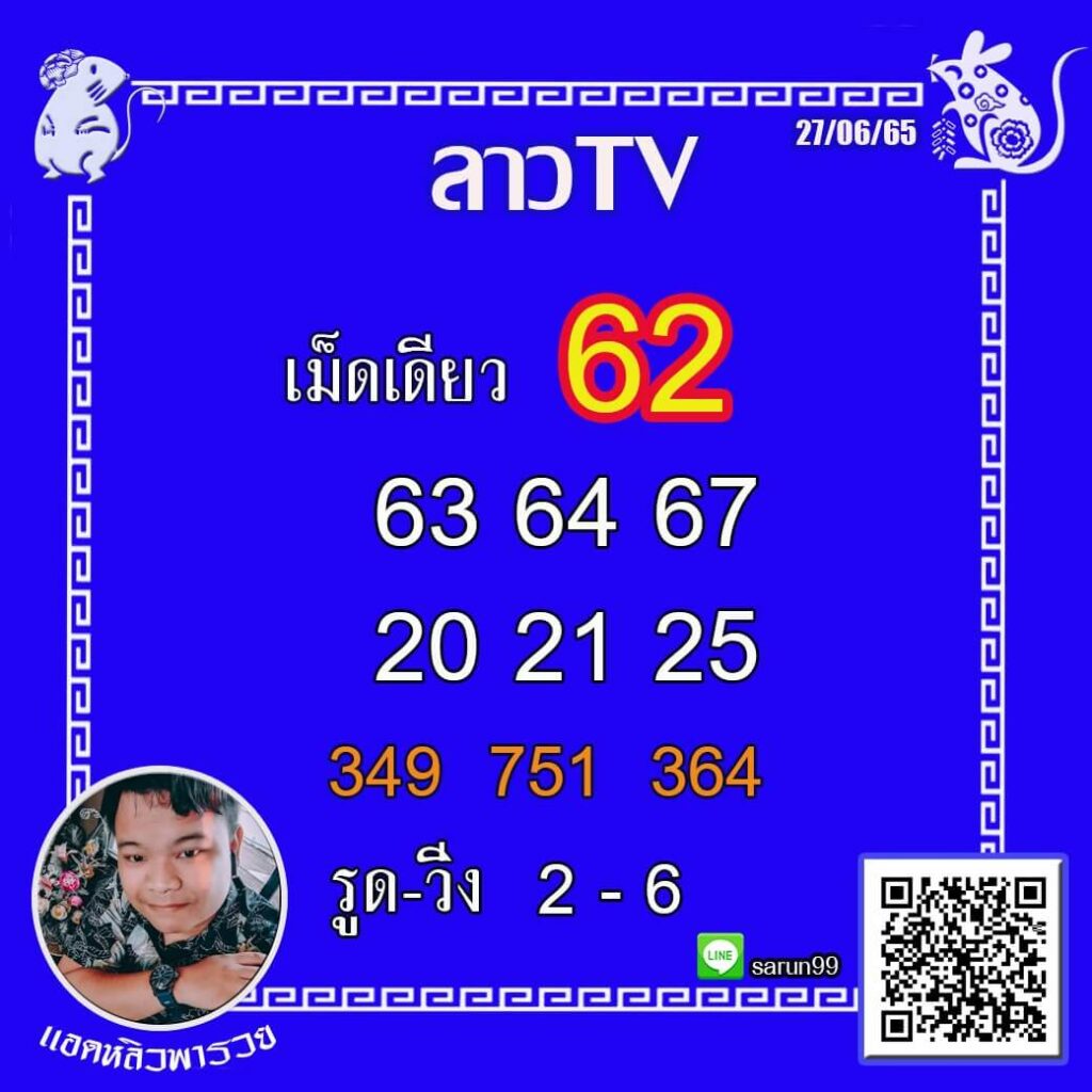 แนวทางหวยลาว 27/6/65 ชุดที่ 4