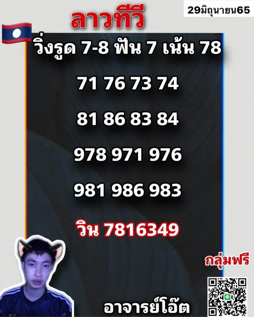 แนวทางหวยลาว 29/6/65 ชุดที่ 12