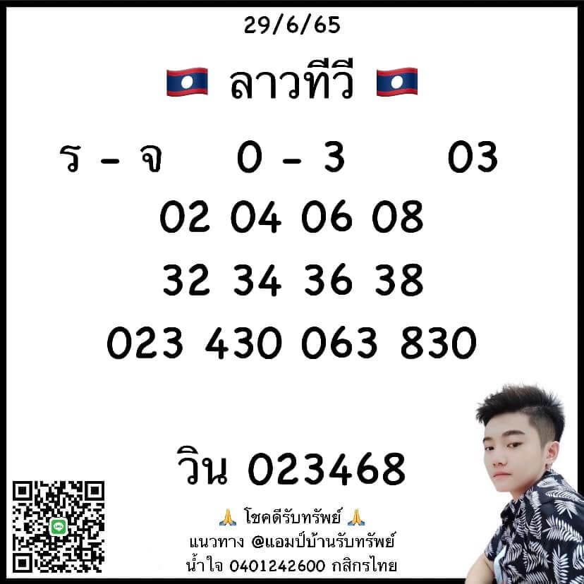 แนวทางหวยลาว 29/6/65 ชุดที่ 13