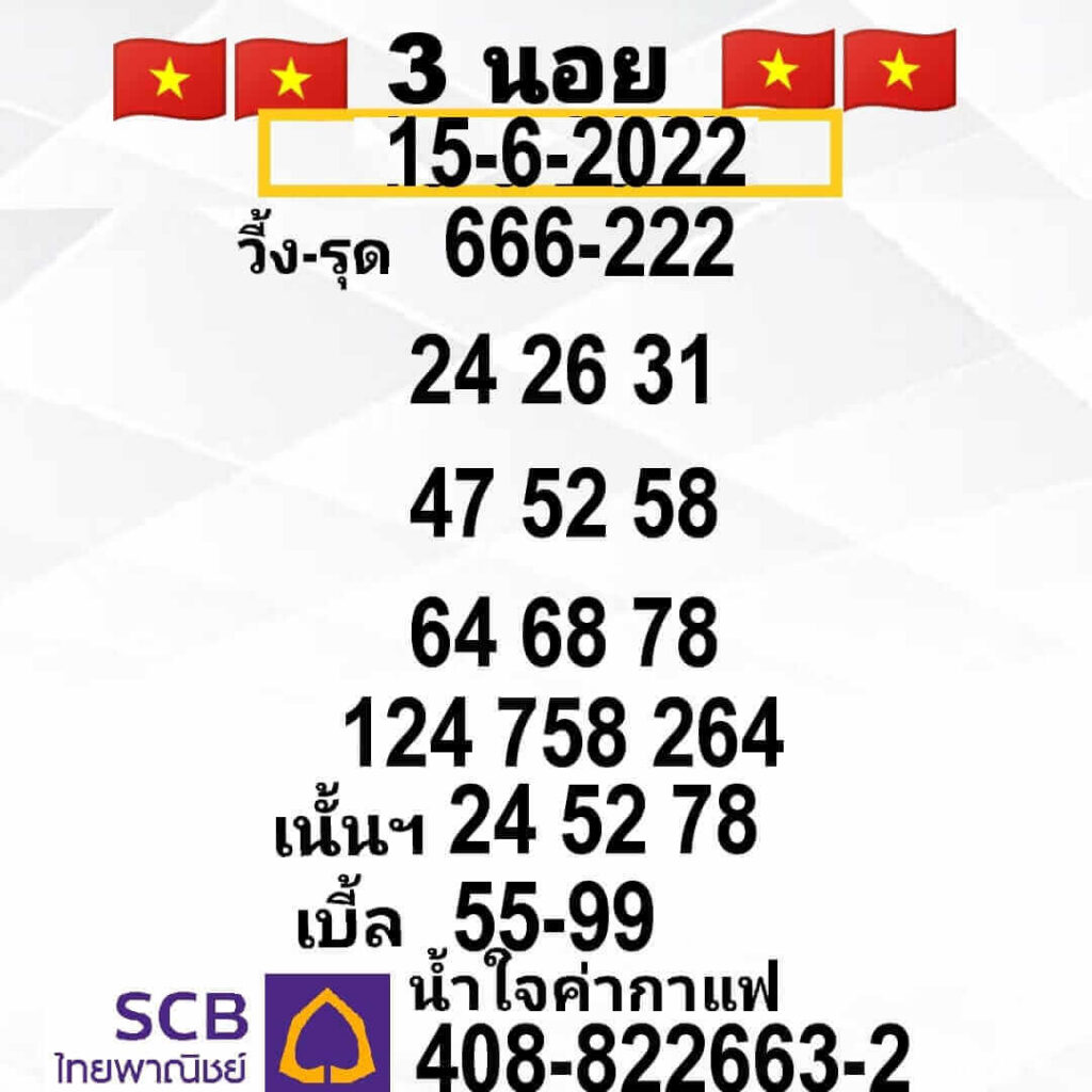 แนวทางหวยฮานอย 15/6/65 ชุดที่ 11