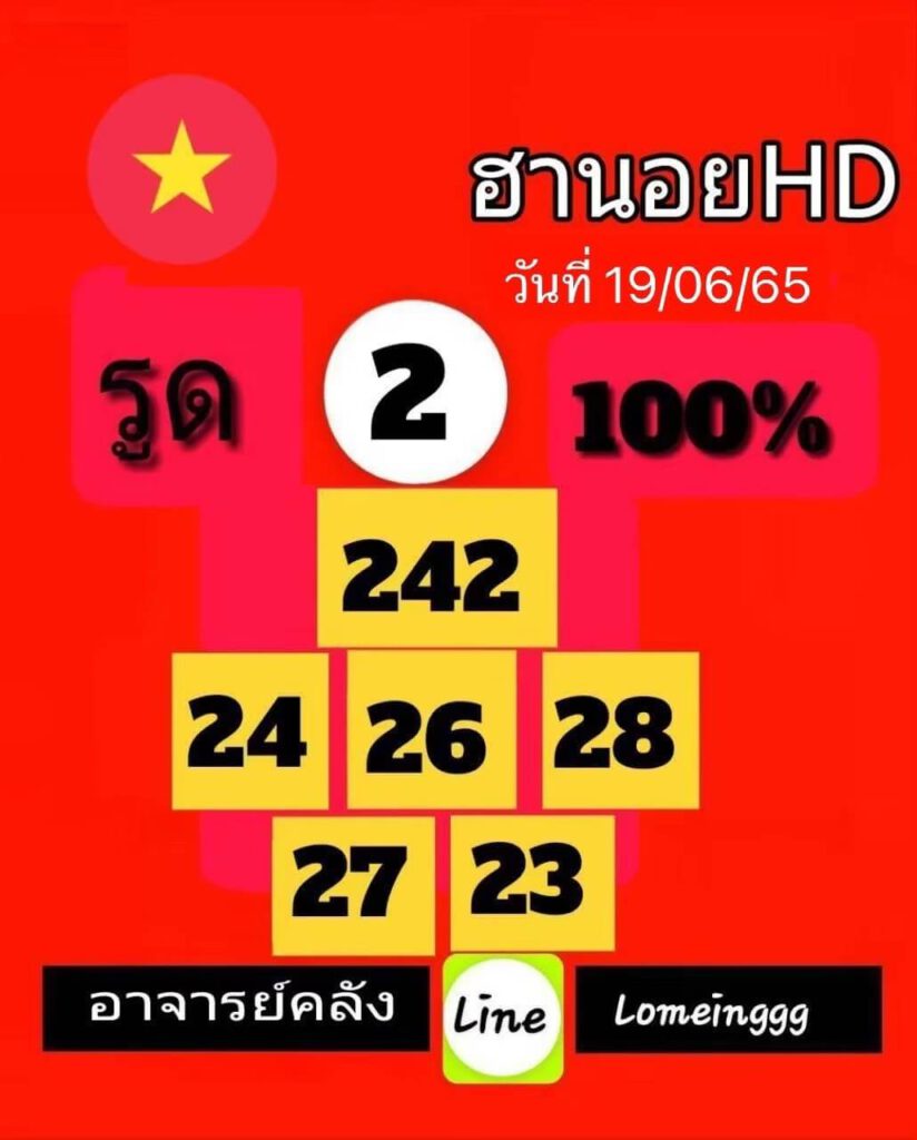 แนวทางหวยฮานอย 19/6/65 ชุดที่ 7