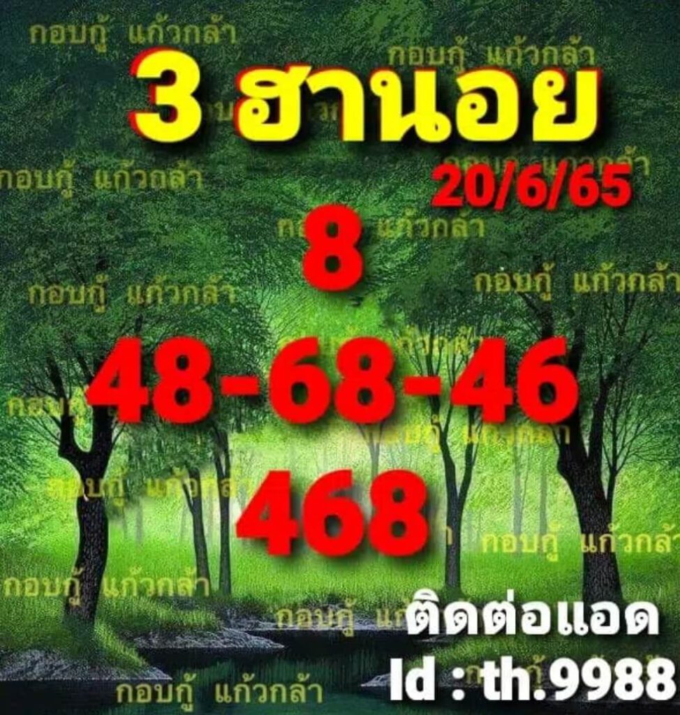 แนวทางหวยฮานอย 20/6/65 ชุดที่ 13