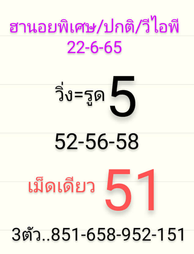 แนวทางหวยฮานอย 22/6/65 ชุดที่ 10