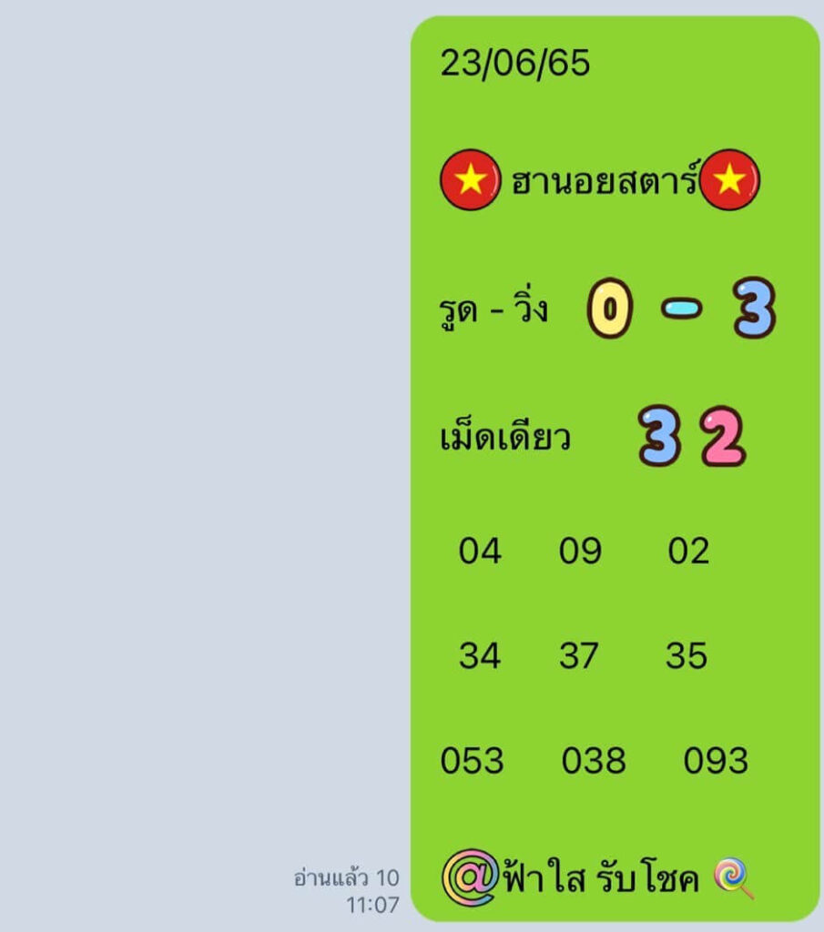 แนวทางหวยฮานอย 23/6/65 ชุดที่ 11