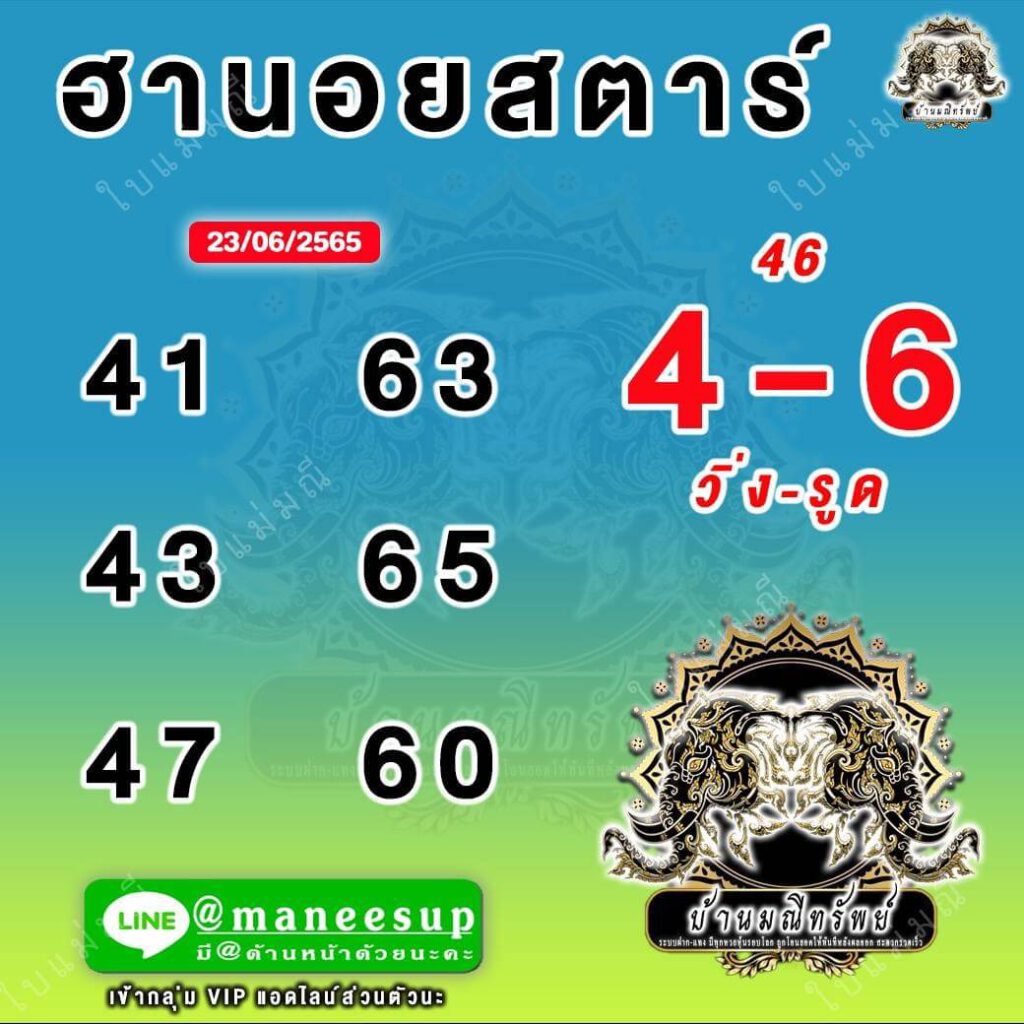 แนวทางหวยฮานอย 23/6/65 ชุดที่ 12