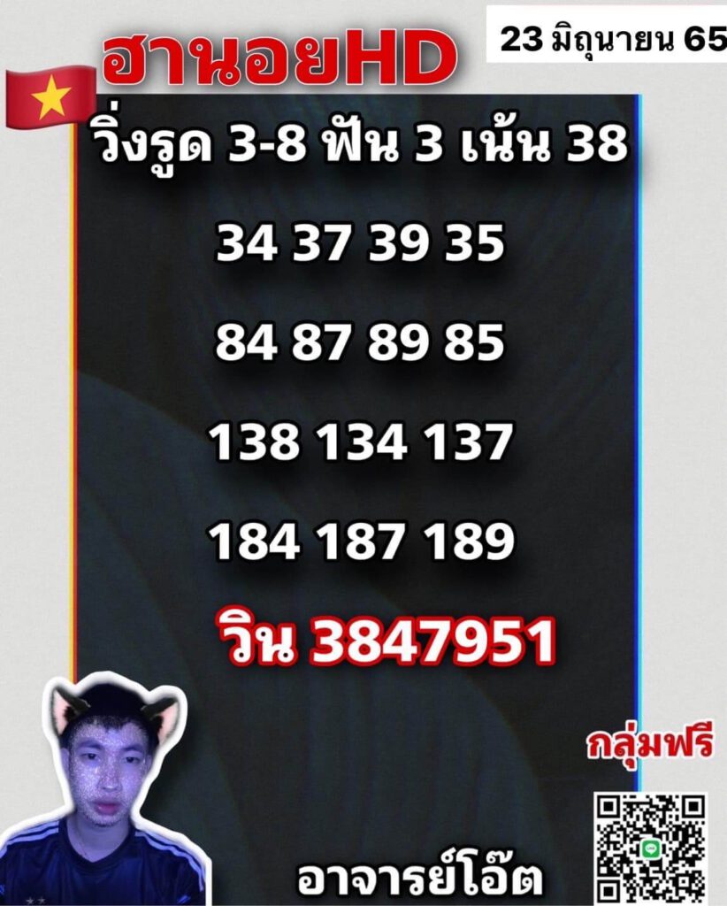 แนวทางหวยฮานอย 23/6/65 ชุดที่ 6