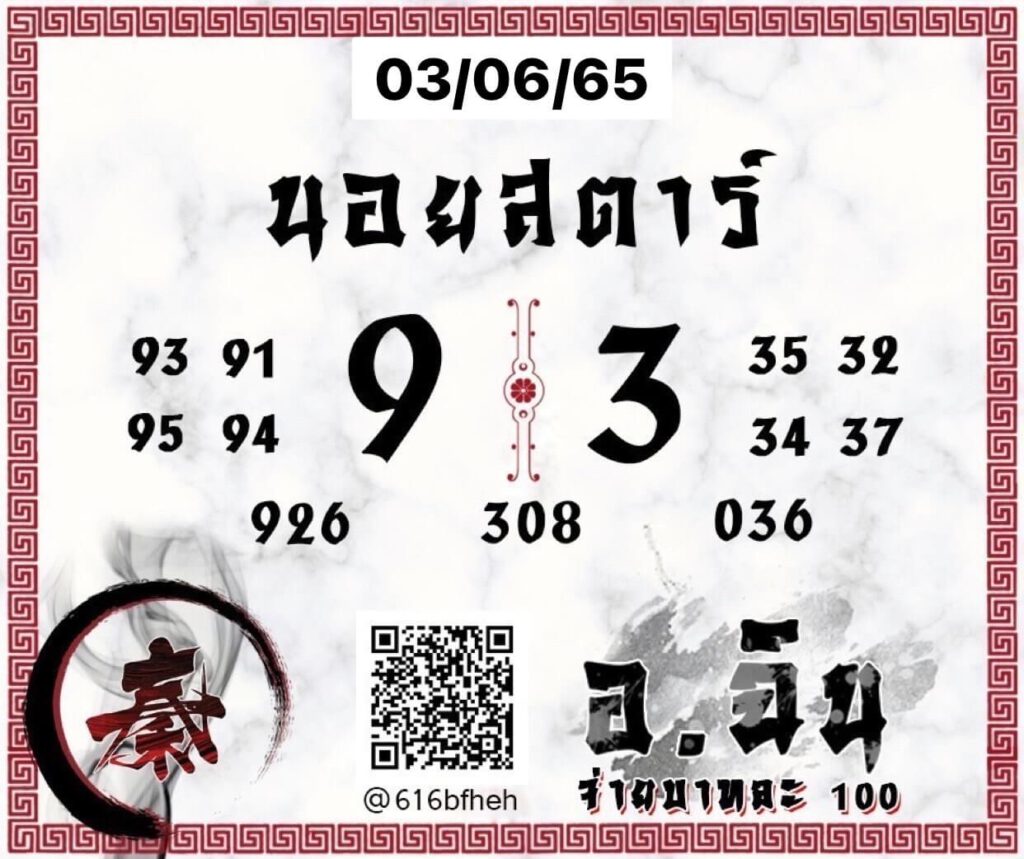 แนวทางหวยฮานอย 3/6/65 ชุดที่ 14