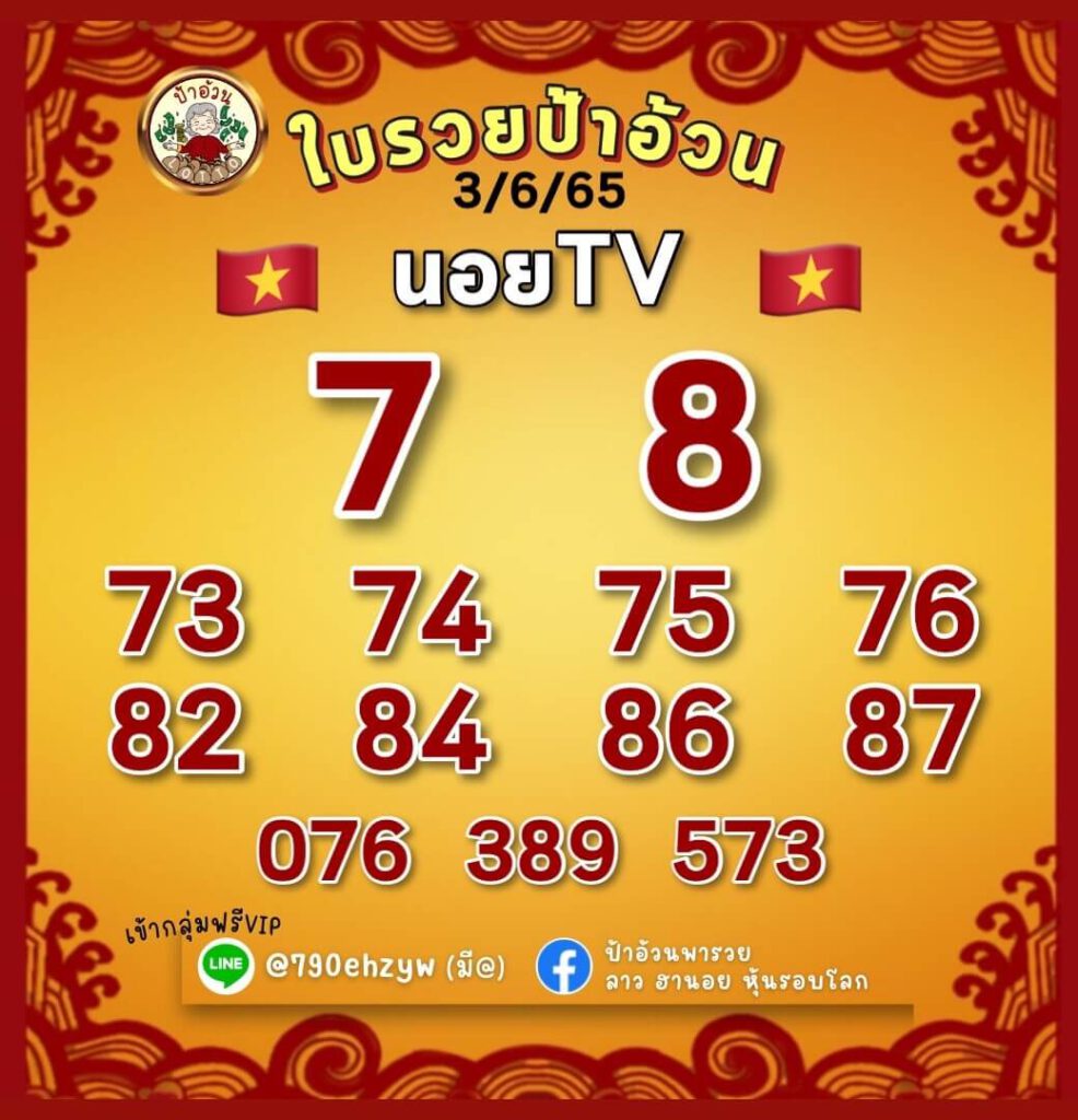 แนวทางหวยฮานอย 3/6/65 ชุดที่ 20