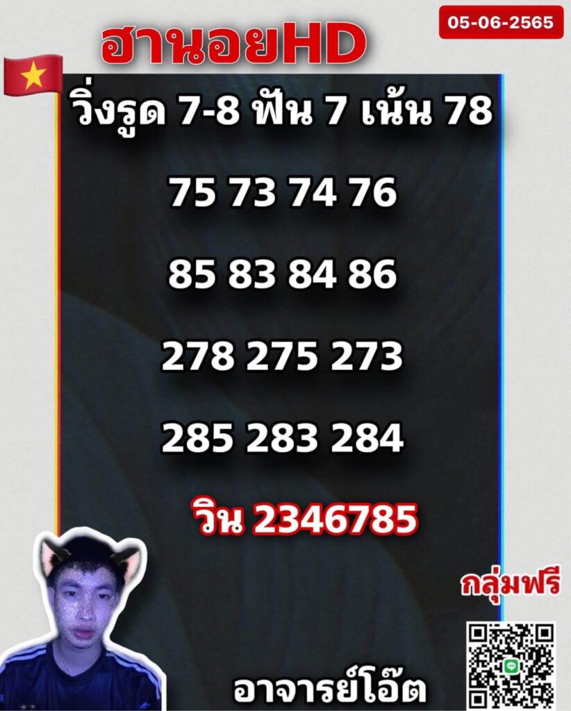 แนวทางหวยฮานอย 5/6/65 ชุดที่ 3