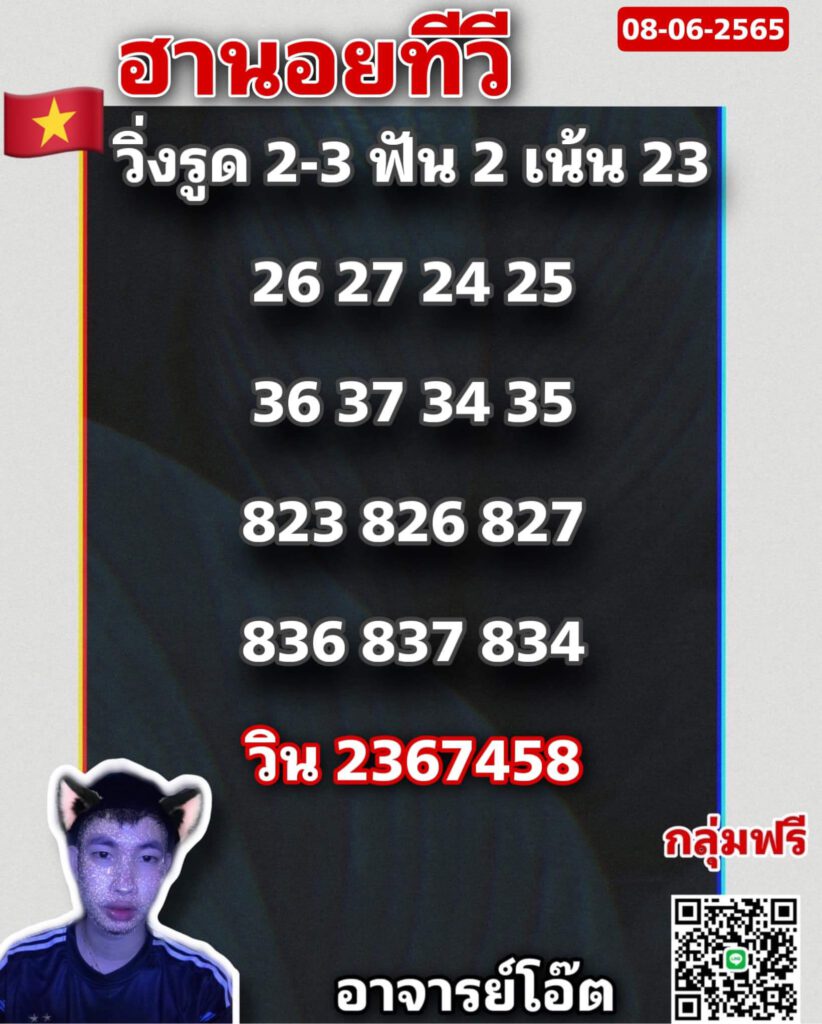 แนวทางหวยฮานอย 8/6/65 ชุดที่ 5