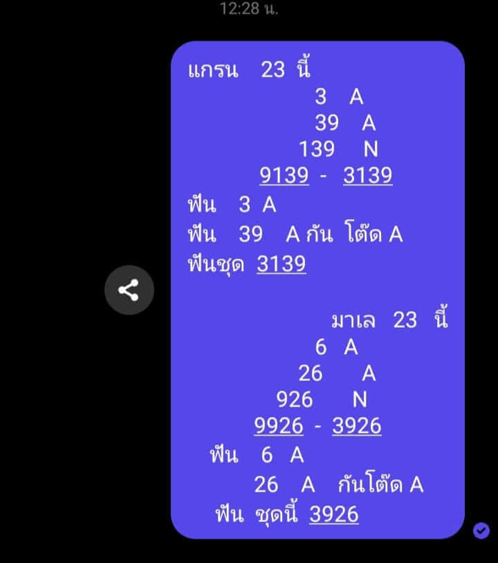 แนวทางหวยมาเลย์ 23/7/65 ชุดที่ 1