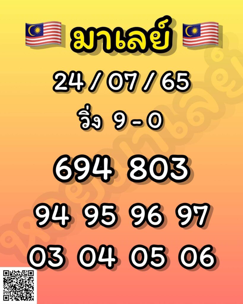 แนวทางหวยมาเลย์ 24/7/65 ชุดที่ 3