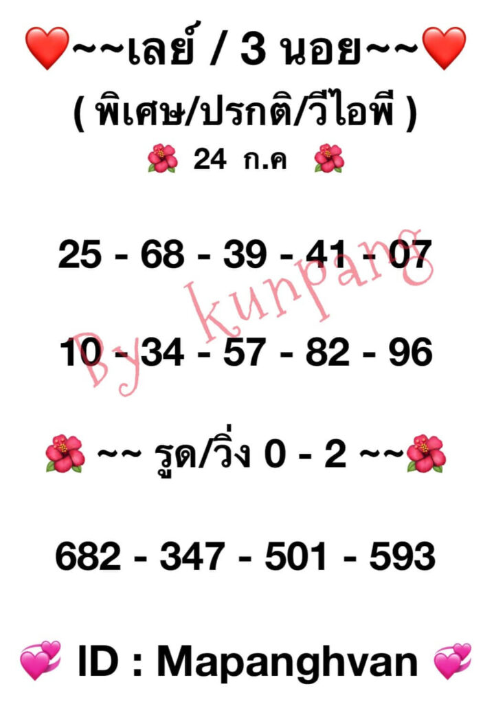 แนวทางหวยมาเลย์ 24/7/65 ชุดที่ 9