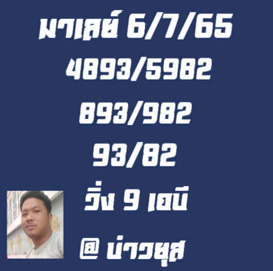 แนวทางหวยมาเลย์ 6/7/65 ชุดที่ 6