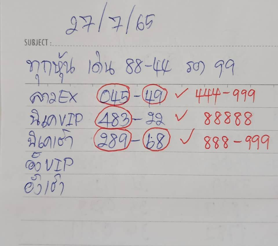 แนวทางหวยลาว 27/7/65 ชุดที่ 9