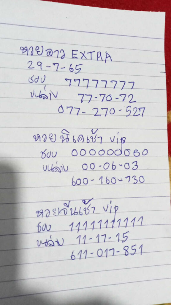 แนวทางหวยลาว 29/7/65 ชุดที่ 13