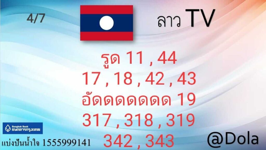 แนวทางหวยลาว 4/7/65 ชุดที่ 6