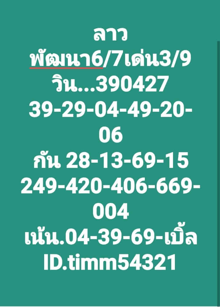 แนวทางหวยลาว 6/7/65 ชุดที่ 11