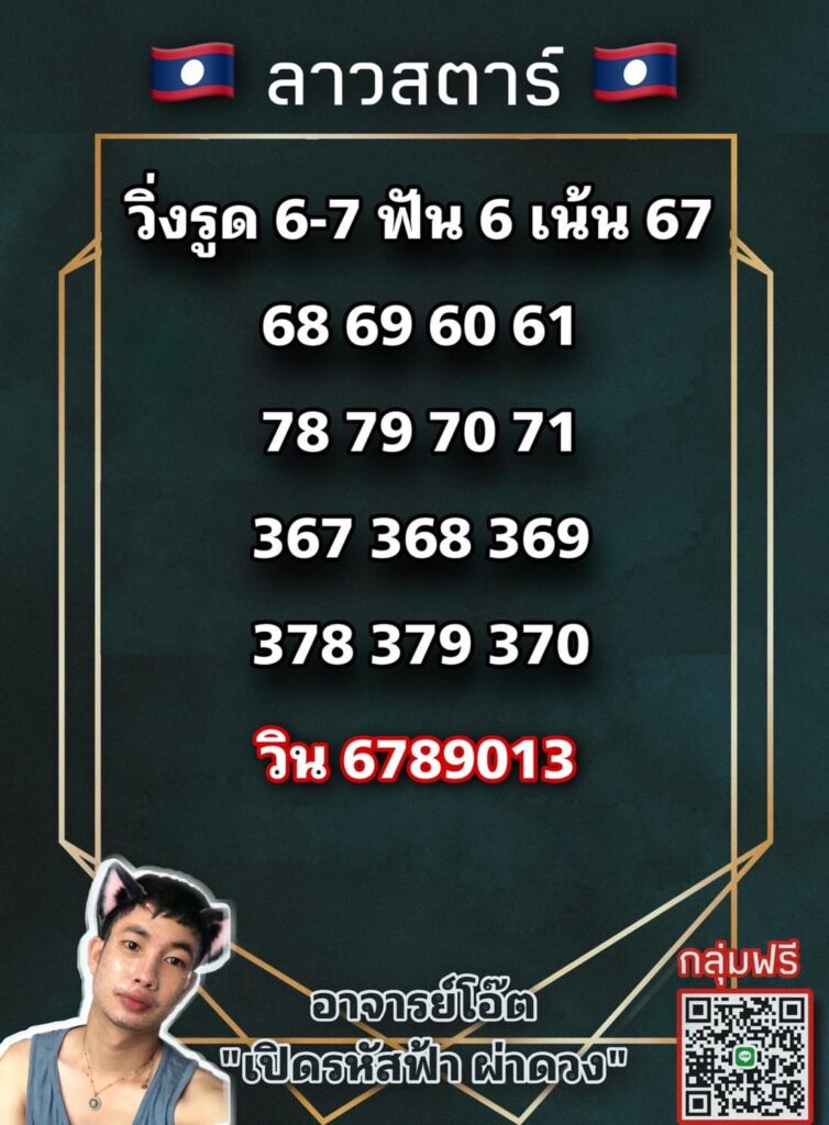 แนวทางหวยลาว 6/7/65 ชุดที่ 6