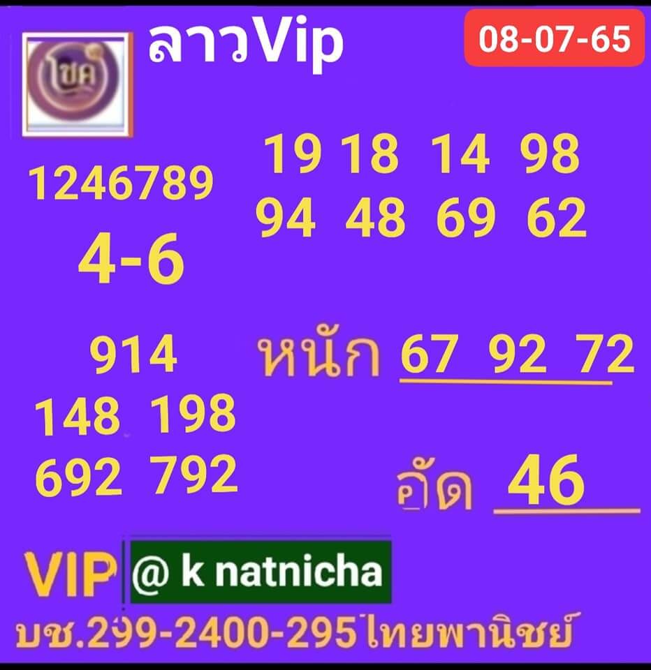 แนวทางหวยลาว 8/7/65 ชุดที่ 16