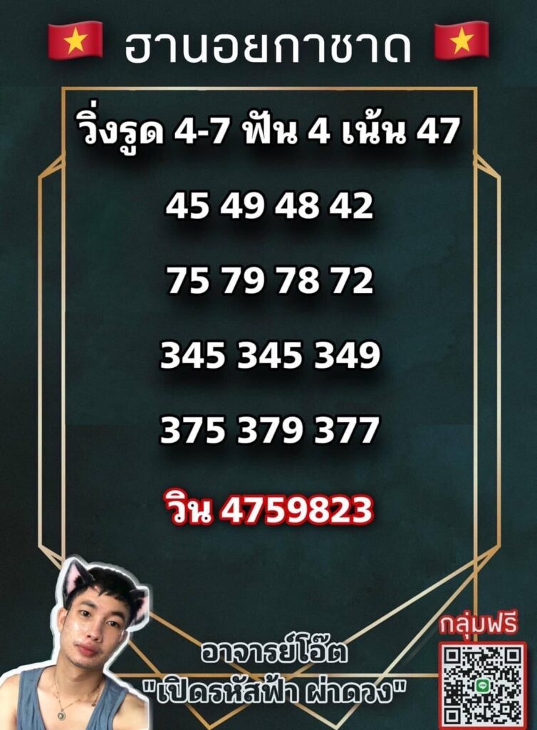 แนวทางหวยฮานอย 23/7/65 ชุดที่ 9