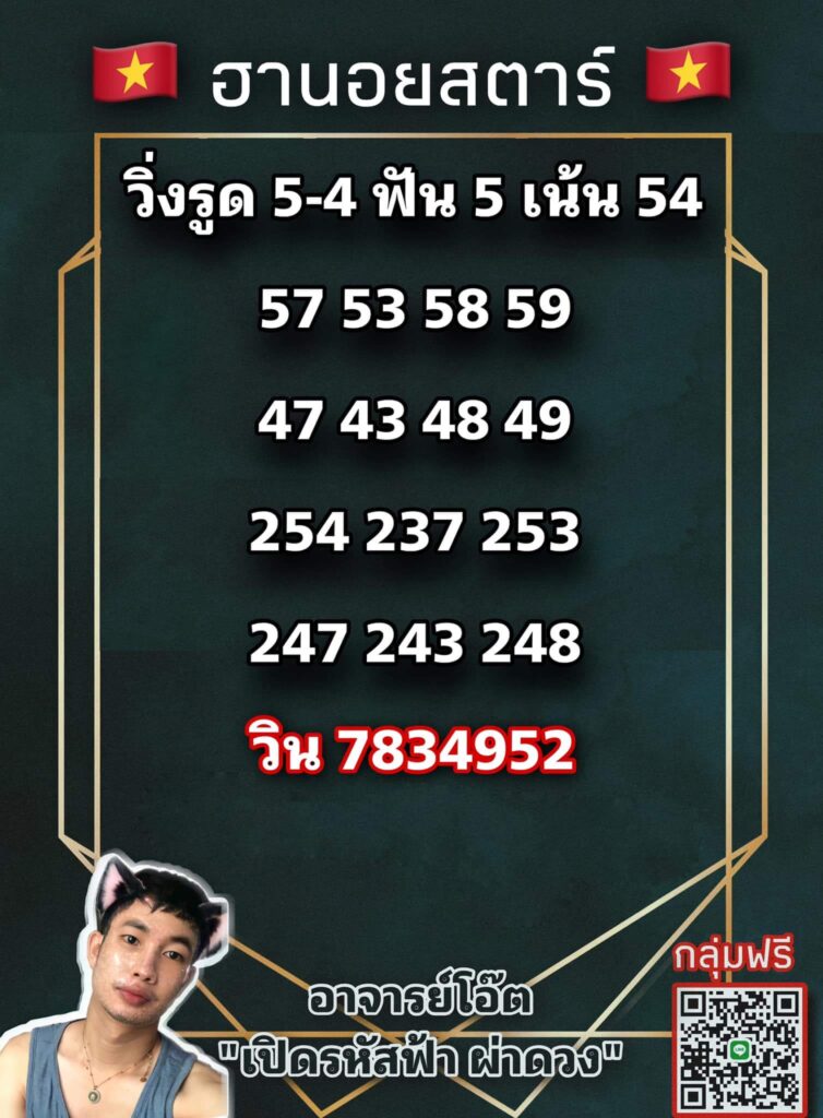 แนวทางหวยฮานอย 5/7/65 ชุดที่ 13