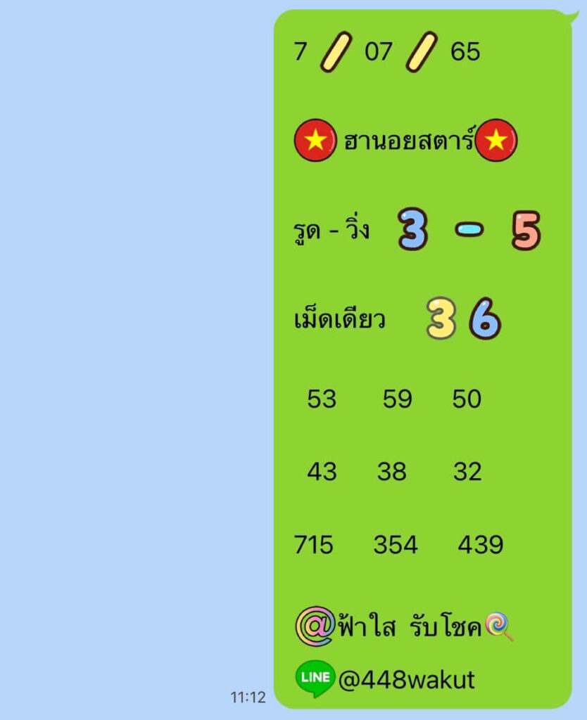 แนวทางหวยฮานอย 7/7/65 ชุดที่ 8